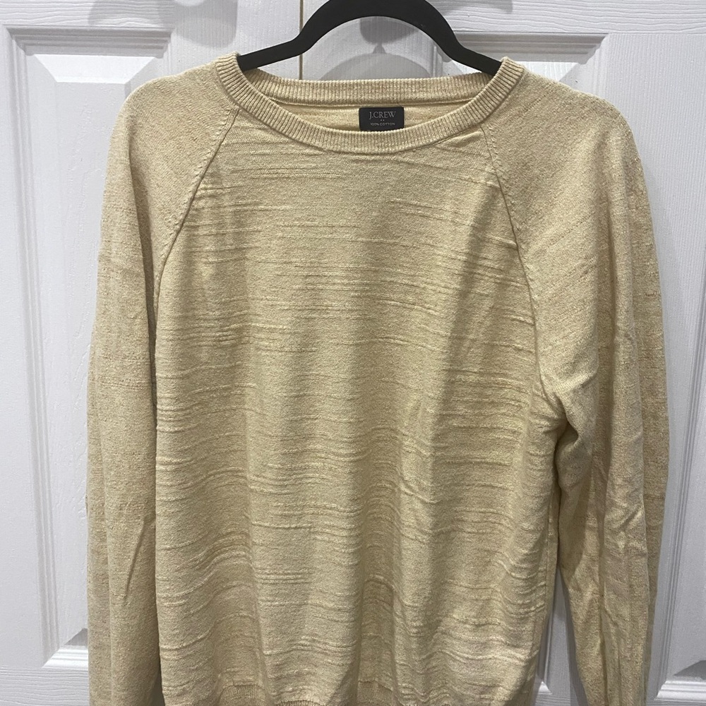 Cream Ribbed Crew Neck Sweatshirt
